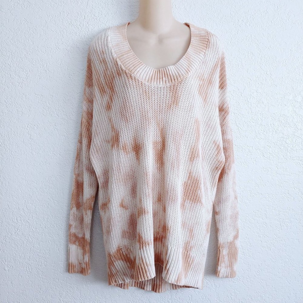 Aerie Open Knit Tie Dye Oversized Pullover Sweater Small Chunky Bohemian